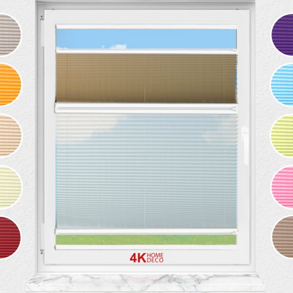 Gece Gündüz Yapıştırmalı Plise Perde (Düz Kumaş) Violet-Bronz-519 - Bronz