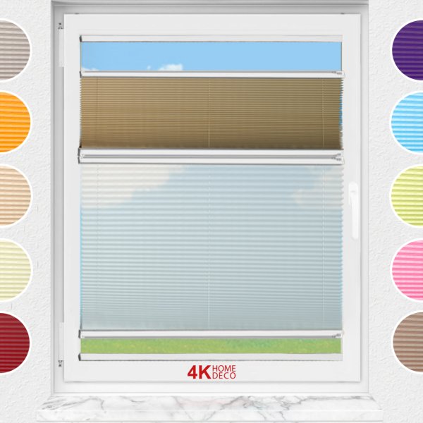 Gece Gündüz Yapıştırmalı Plise Perde (Düz Kumaş) Violet-Bronz-519 - Gümüş Gri