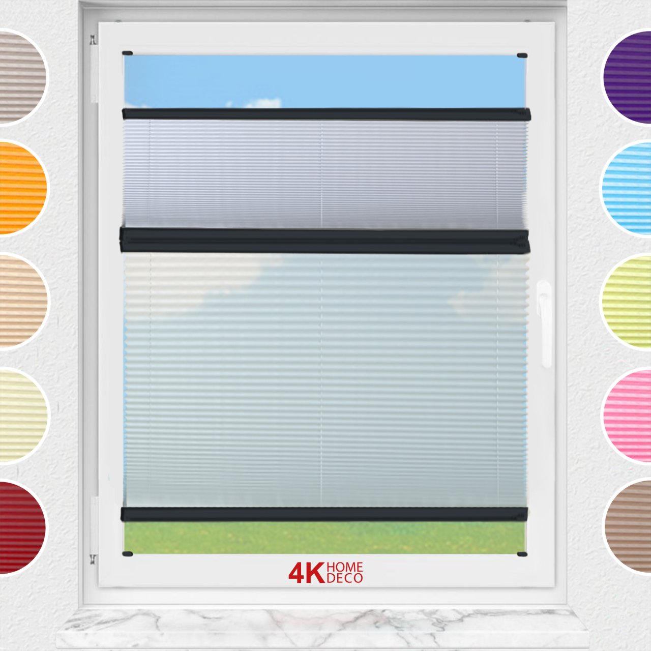 Gece Gündüz Vidalı Plise Perde (Düz Kumaş) Violet-A.Gri-2255 - Antresit Gri