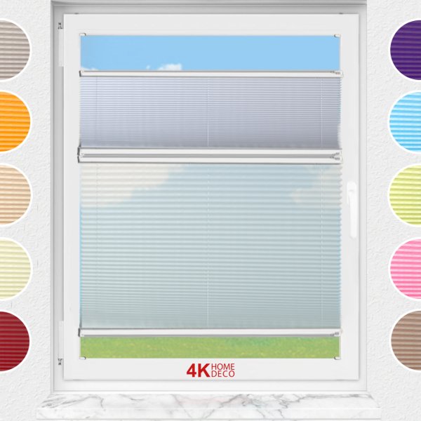 Gece Gündüz Vidalı Plise Perde (Düz Kumaş) Violet-A.Gri-2255 - Krem