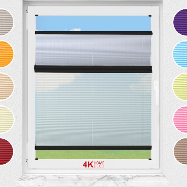 Gece Gündüz Vidalı Plise Perde (Düz Kumaş) Violet-A.Gri-2255 - Siyah