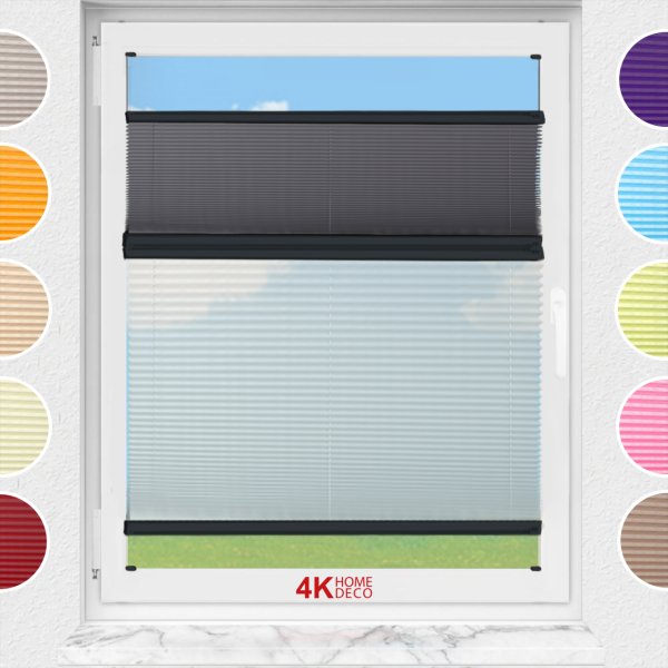 Gece Gündüz Vidalı Plise Perde (Düz Kumaş) Violet-Antresit-2421 - Antresit Gri