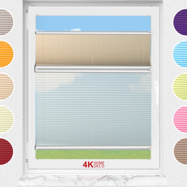 Gece Gündüz Vidalı Plise Perde (Düz Kumaş) Violet-Bej-69 - Gümüş Gri