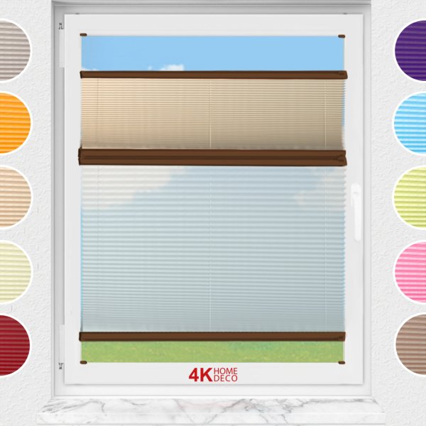 Gece Gündüz Vidalı Plise Perde (Düz Kumaş) Violet-Bej-69 - Kahverengi