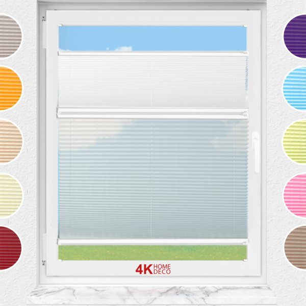 Gece Gündüz Vidalı Plise Perde (Düz Kumaş) Violet-Beyaz 01 - Beyaz