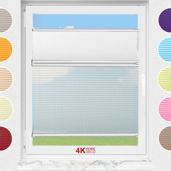 Gece Gündüz Vidalı Plise Perde (Düz Kumaş) Violet-Beyaz 01 - Gümüş Gri