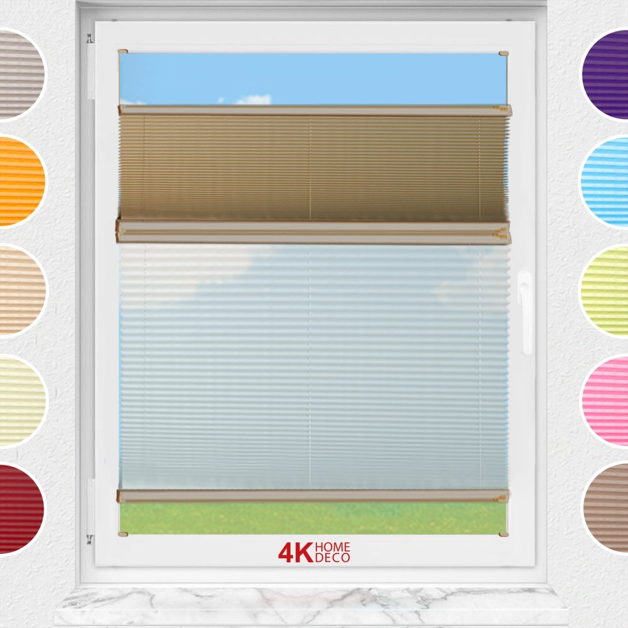 Gece Gündüz Vidalı Plise Perde (Düz Kumaş) Violet-Bronz-519 - Bronz