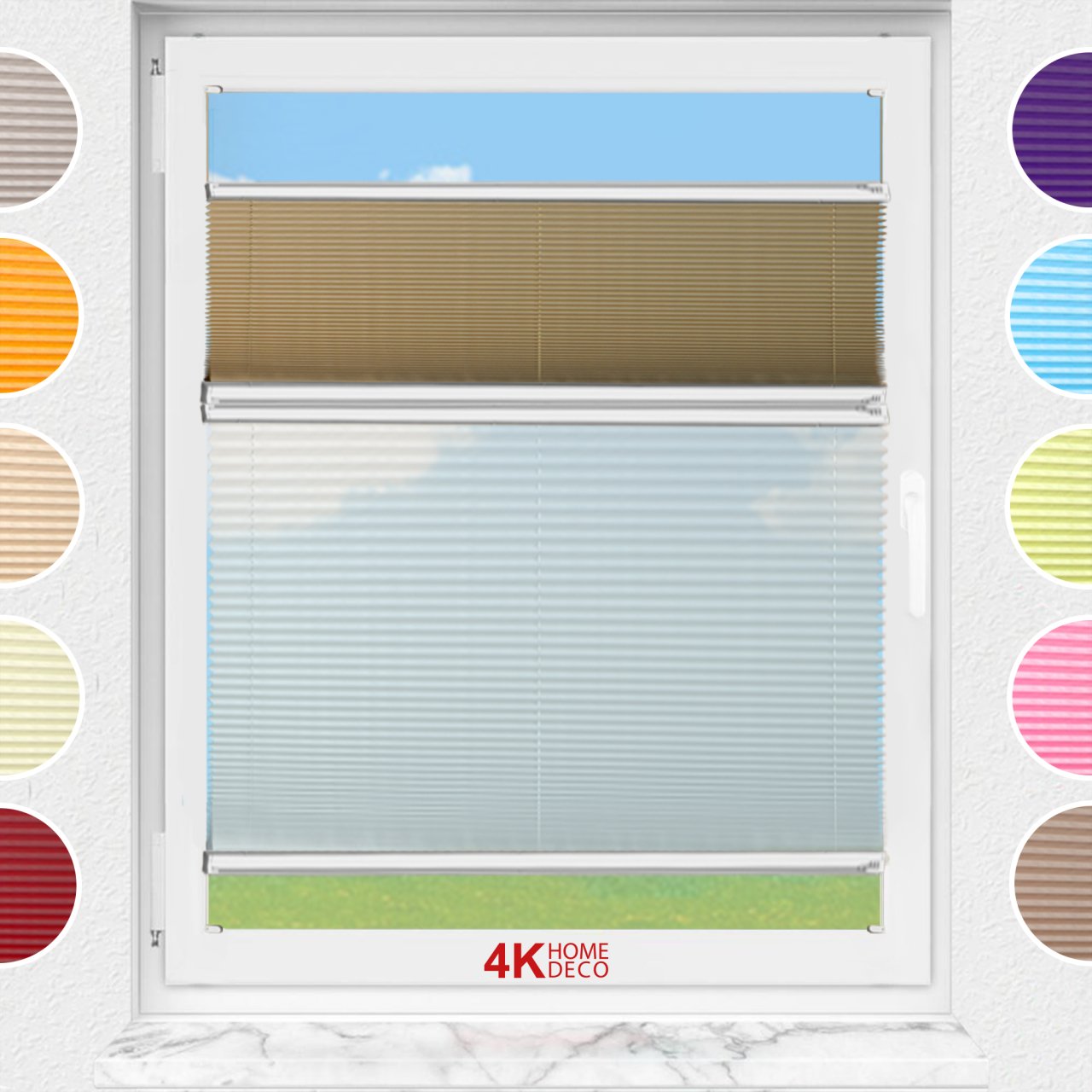 Gece Gündüz Vidalı Plise Perde (Düz Kumaş) Violet-Bronz-519 - Gümüş Gri