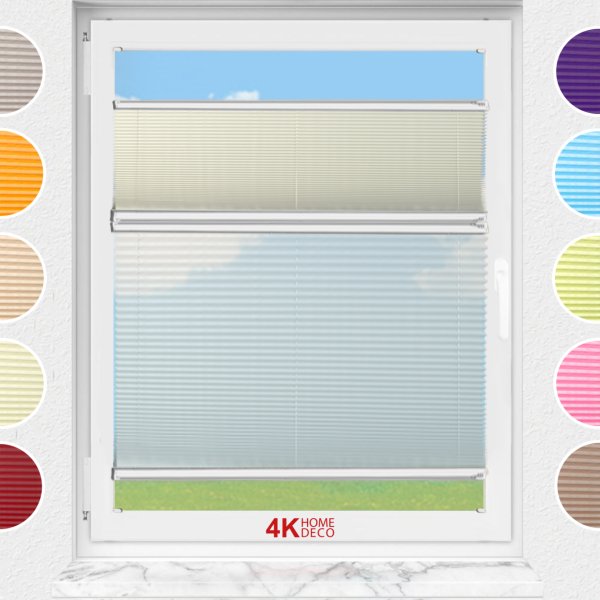 Gece Gündüz Vidalı Plise Perde (Düz Kumaş) Violet-Krem 502 - Gümüş Gri