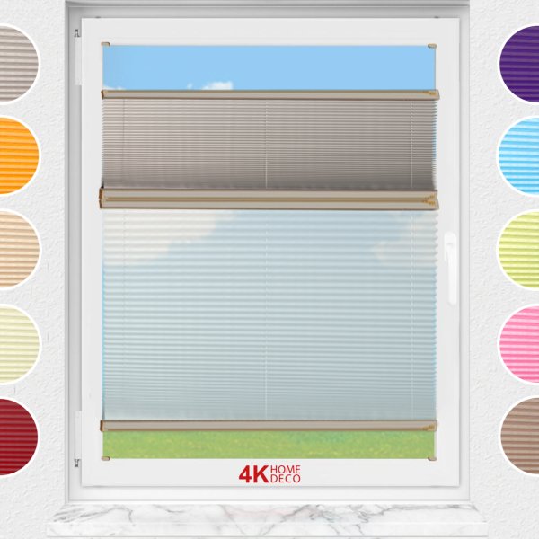 Gece Gündüz Vidalı Plise Perde (Düz Kumaş) Violet-Kül Gri-3078 - Bronz