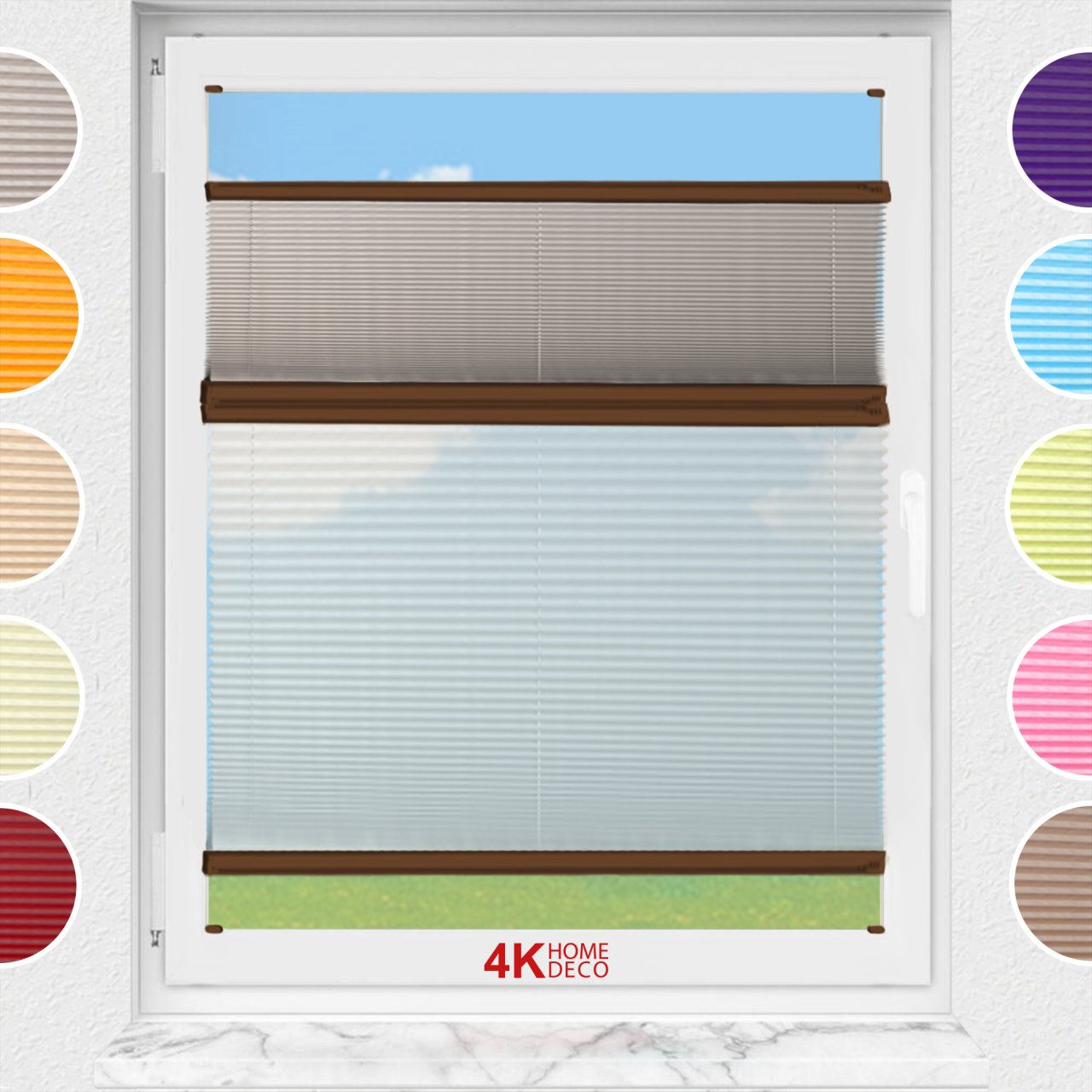 Gece Gündüz Vidalı Plise Perde (Düz Kumaş) Violet-Kül Gri-3078 - Kahverengi