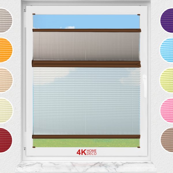 Gece Gündüz Vidalı Plise Perde (Düz Kumaş) Violet-Kül Gri-3078 - Kahverengi