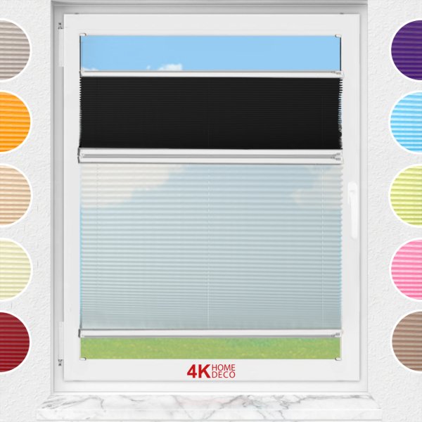 Gece Gündüz Vidalı Plise Perde (Düz Kumaş) Violet-Siyah-02 - Gümüş Gri